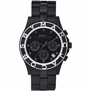  Shop Authentic Marc Jacobs Blade Chronograph Black Dial Black Steel Strap Watch for Women - MBM3083 - Luxxuri