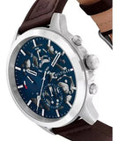  Shop Authentic Tommy Hilfiger Henry Chronograph Blue Dial Brown Leather Strap Watch For Men -1710476 - Luxxuri