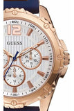  Shop Authentic Guess Interpid White & Rose Gold Dial Blue Silicone Strap Watch For Women - W0325L8 - Luxxuri