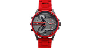  Shop Authentic Diesel Mr Daddy 2.0 Black Dial Red Steel Strap Watch For Men - DZ7370 - Luxxuri