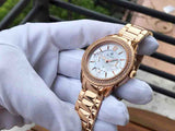  Shop Authentic Bulova Crystal Silver Dial Rose Gold Steel Strap Watch for Women - 97N101 - Luxxuri