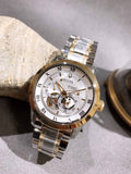  Shop Authentic Bulova BVA Skeleton Silver Dial Two Tone Steel Strap Watch for Men - 98A230 - Luxxuri