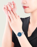  Shop Authentic Swarovski Cosmopolitan Blue Dial Silver Steel Strap Watch for Women - 5517790 - Luxxuri