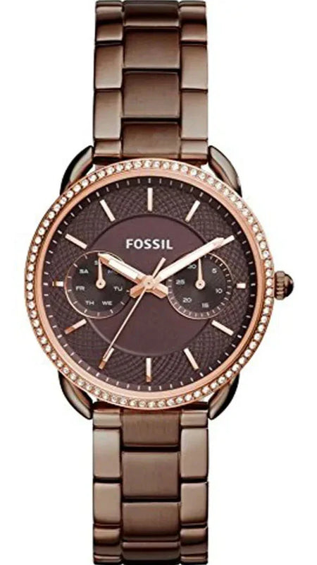 Shop Authentic Fossil Tailor Analog Brown Dial Brown Steel Strap Watch for Women - ES4258 - Luxxuri