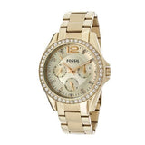  Shop Authentic Fossil Riley Gold Dial Gold Steel Strap Watch for Women - ES3203 - Luxxuri