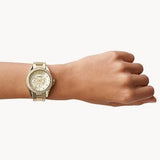  Shop Authentic Fossil Riley Gold Dial Gold Steel Strap Watch for Women - ES3203 - Luxxuri