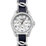  Shop Authentic Fossil Riley White Dial Blue Leather Strap Watch for Women - ES3464 - Luxxuri