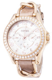  Shop Authentic Fossil Riley White Dial Sand Leather Strap Watch for Women - ES3466 - Luxxuri