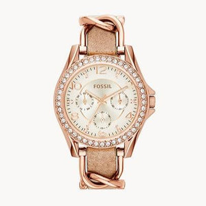  Shop Authentic Fossil Riley White Dial Sand Leather Strap Watch for Women - ES3466 - Luxxuri