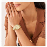  Shop Authentic Fossil Neutra Chronograph Gold Dial Gold Steel Strap Watch for Women - ES5219 - Luxxuri