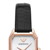  Shop Authentic Emporio Armani Gioia Quartz Mother of Pearl Dial Black Leather Strap Watch For Women - AR11390 - Luxxuri