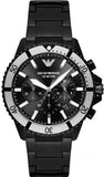  Shop Authentic Emporio Armani Diver Chronograph Black Dial Black Steel Strap Watch For Men - AR80050 - Luxxuri