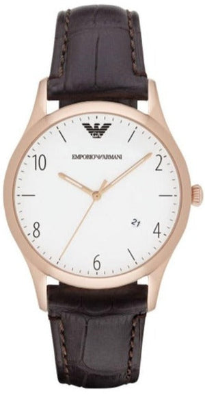  Shop Authentic Emporio Armani Beta Chronograph White Dial Brown Leather Strap Watch For Men - AR1915 - Luxxuri