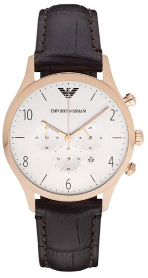  Shop Authentic Emporio Armani Beta Chronograph White Dial Brown Leather Strap Watch For Men - AR1916 - Luxxuri