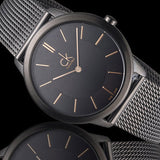  Shop Authentic Calvin Klein Minimal Black Dial Black Mesh Bracelet Watch for Women - K3M22421 - Luxxuri
