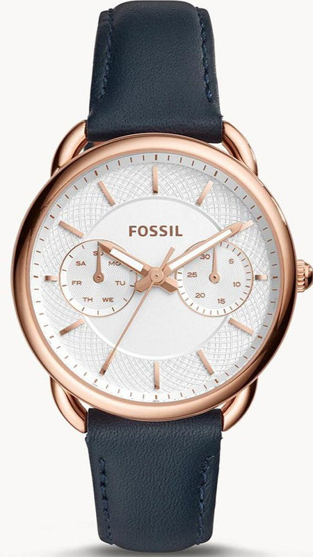  Shop Authentic Fossil Tailor White Dial Blue Leather Strap Watch for Women - ES4260 - Luxxuri