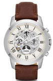  Shop Authentic Fossil Grant Automatic White Dial Brown Leather Strap Watch for Men -  ME3027 - Luxxuri