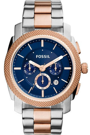  Shop Authentic Fossil Machine Blue Dial Two Tone Steel Strap Watch for Men - FS5037 - Luxxuri