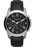  Shop Authentic Fossil Grant Chronograph Black Dial Black Leather Strap Watch for Men - FS4812 - Luxxuri