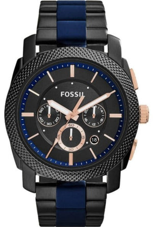  Shop Authentic Fossil Machine Chronograph Black Dial Two Tone Steel Strap Watch for Men - FS5164 - Luxxuri