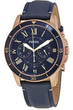  Shop Authentic Fossil Grant Sport Chronograph Blue Dial Blue Leather Strap Watch for Men - FS5237 - Luxxuri