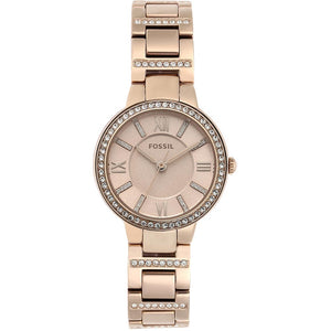  Shop Authentic Fossil Virginia Pink Dial Pink Steel Strap Watch for Women - ES4482 - Luxxuri