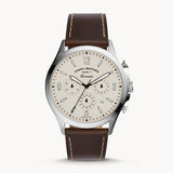  Shop Authentic Fossil Forrester Chronograph White Dial Brown Leather Strap Watch for Men - FS5696 - Luxxuri