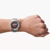  Shop Authentic Fossil Bronson Chronograph Red Dial Silver Steel Strap Watch for Men - FS5878 - Luxxuri