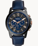  Shop Authentic Fossil Grant Chronograph Black Dial Blue Leather Strap Watch for Men - FS5061 - Luxxuri