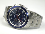  Shop Authentic Fossil Grant Sport Chronograph Blue Dial Silver Steel Strap Watch for Men - FS5238 - Luxxuri