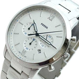  Shop Authentic Fossil Neutra Chronograph White Dial Silver Steel Strap Watch for Men - FS5433 - Luxxuri