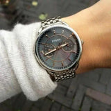  Shop Authentic Fossil Tailor Mother of Pearl Black Dial Silver Steel Strap Watch for Women - ES3911 - Luxxuri