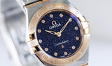 Shop Authentic Omega Constellation Quartz Diamonds Blue Dial Two Tone Steel Strap Watch for Women - 131.20.25.60.53.002 - Luxxuri