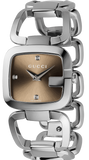  Shop Authentic Gucci G Gucci Brown Dial Silver Steel Strap Watch For Women - YA125401 - Luxxuri