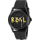  Shop Authentic Gucci G Timeless Ghost Black Dial Black Rubber Strap Unisex Watch - YA1264017 - Luxxuri