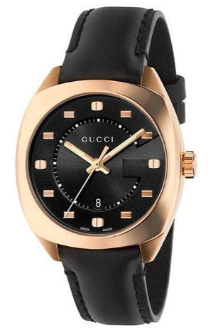  Shop Authentic Gucci GG2570 Quartz Black Dial Black Leather Strap Watch For Women - YA142407 - Luxxuri