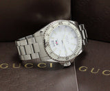  Shop Authentic Gucci Dive Quartz White Dial Silver Steel Strap Watch for Men - YA136302 - Luxxuri