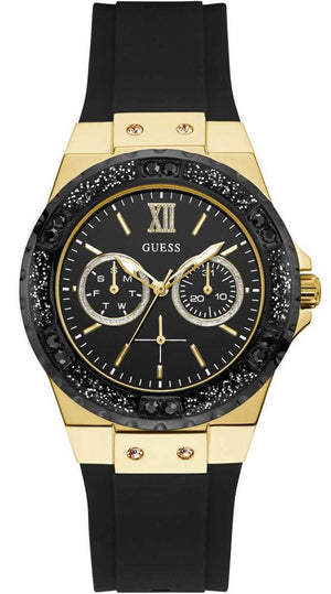  Shop Authentic Guess Black Dial Black Rubber Strap Watch For Women - W1053L7 - Luxxuri