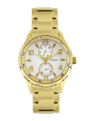  Shop Authentic Guess Siren Diamonds Silver Dial Gold Steel Strap Watch for Women - W0442L2 - Luxxuri