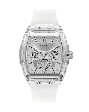  Shop Authentic Guess Phoenix Multi Function Silver Dial White Rubber Strap Watch for Men - GW0203G1 - Luxxuri