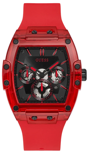 Shop Authentic Guess Phoenix Multifunction Black Dial Red Rubber Strap Watch for Men - GW0203G5 - Luxxuri