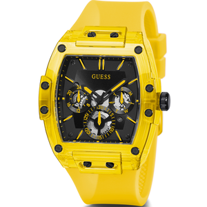  Shop Authentic Guess Phoenix Multi Function Black Dial Yellow Rubber Strap Watch for Men - GW0203G6 - Luxxuri