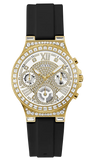  Shop Authentic Guess Moonlight Crystals Silver Dial Black Silicone Strap Watch For Women - GW0257L1 - Luxxuri