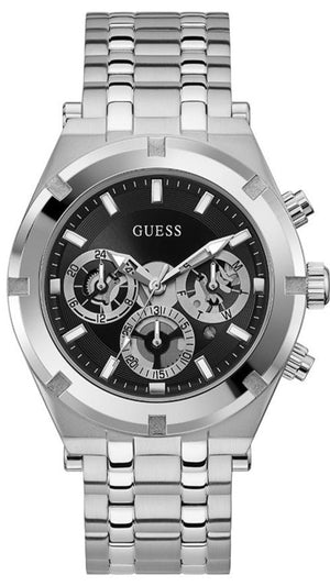  Shop Authentic Guess Continental Black Dial Silver Steel Strap Watch for Men - GW0260G1 - Luxxuri