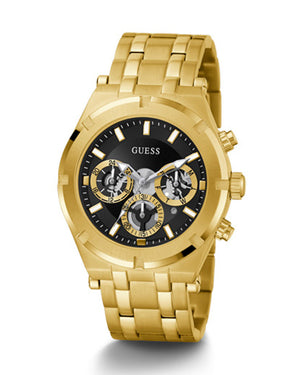  Shop Authentic Guess Continental Black Dial Gold Steel Strap Watch for Men - GW0260G2 - Luxxuri
