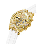  Shop Authentic Guess Heiress Diamonds Gold Dial White Rubber Strap Watch for Women - GW0407L2 - Luxxuri