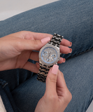  Shop Authentic Guess Heiress Multifunction Diamonds Silver Dial Silver Steel Strap Watch for Women - GW0440L1 - Luxxuri
