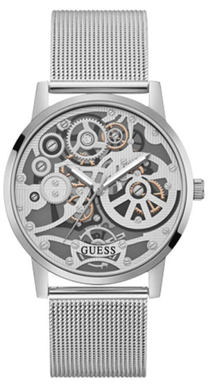  Shop Authentic Guess Gadget Silver Dial Silver Mesh Bracelet Watch for Men - GW0538G1 - Luxxuri