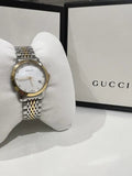  Shop Authentic Gucci G Timeless Diamonds Mother of Pearl Dial Two Tone Mesh Bracelet Watch for Women - YA126513 - Luxxuri