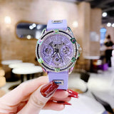  Shop Authentic Guess Queen Quartz Purple Dial Purple Silicone Strap Watch For Women - GW0536L4 - Luxxuri